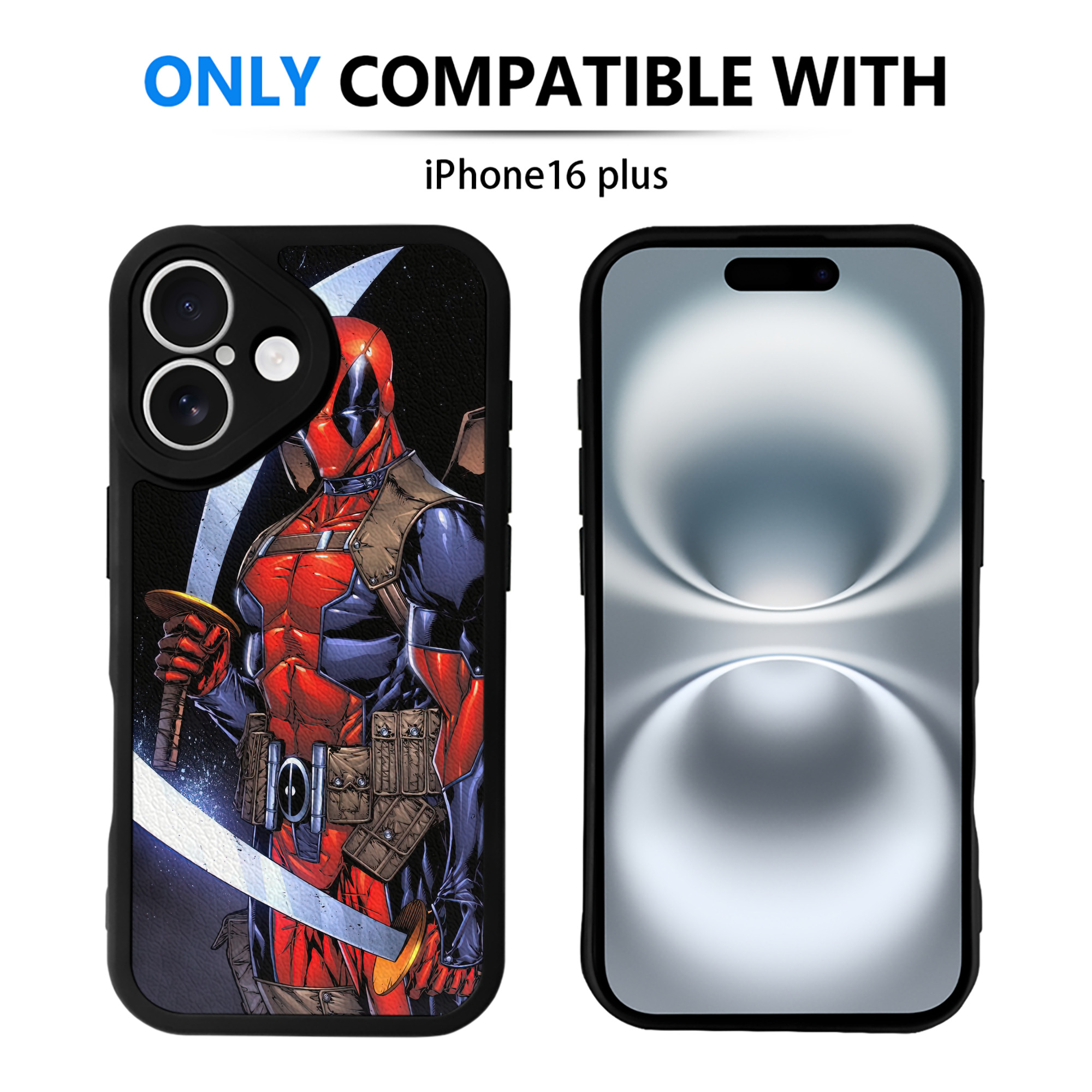 （画像用） Deadpool デッドプール 【iPhone 16シリーズ対応】シリコンスマホケース（レザー調） 材質：シリコン